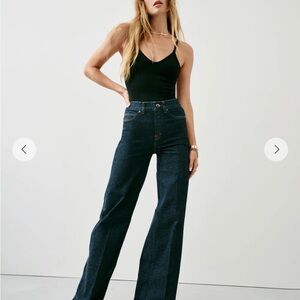 SPANXshape Original EveryWear Wide Leg Jeans in Raw Indigo - NWT